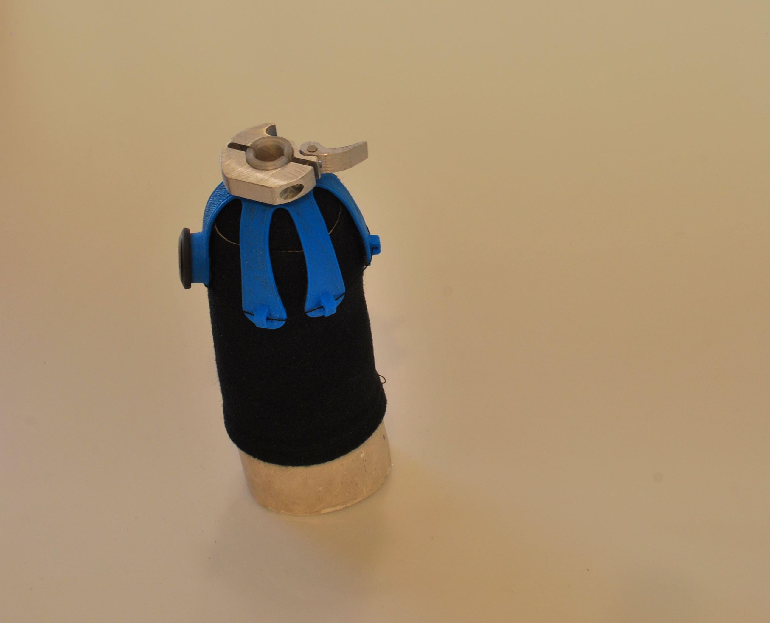 The socket portion of Aidan\'s new prosthetic arm is made from a thermoplastic that can be reheated and reformed easily as his arm grows. It is also adjustable on a more immediate basis for comfort and fit.