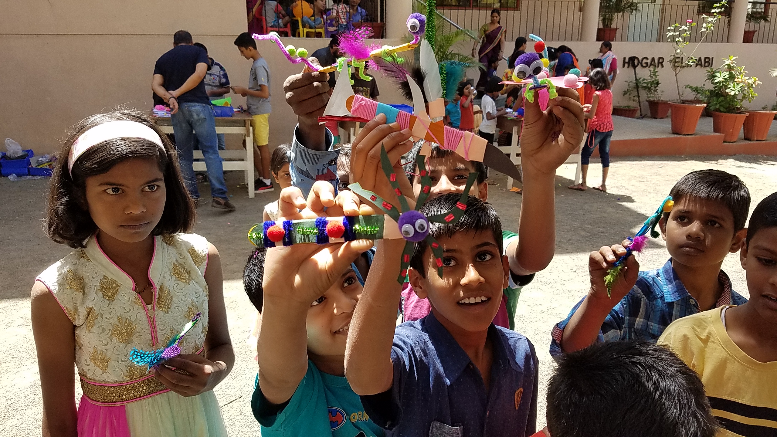 Kids at one of our workshops learning about design, craft and electronics.