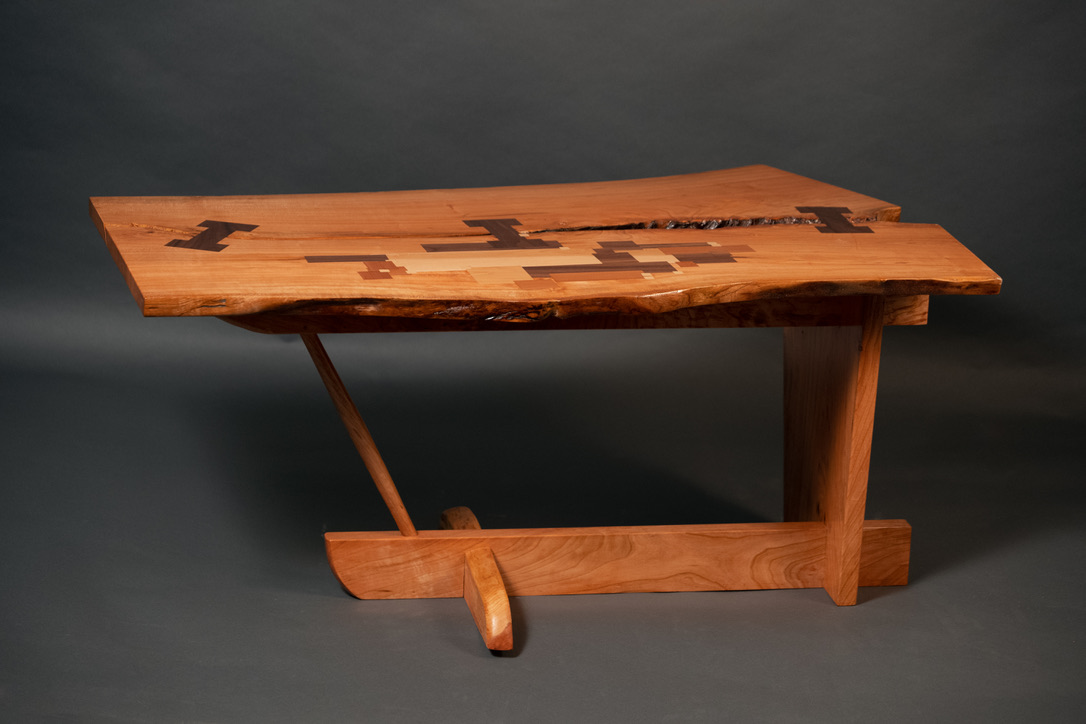 The Homage table is inspired by some of the furniture designer greats. Specifically George Nakashima and Siosi Design.