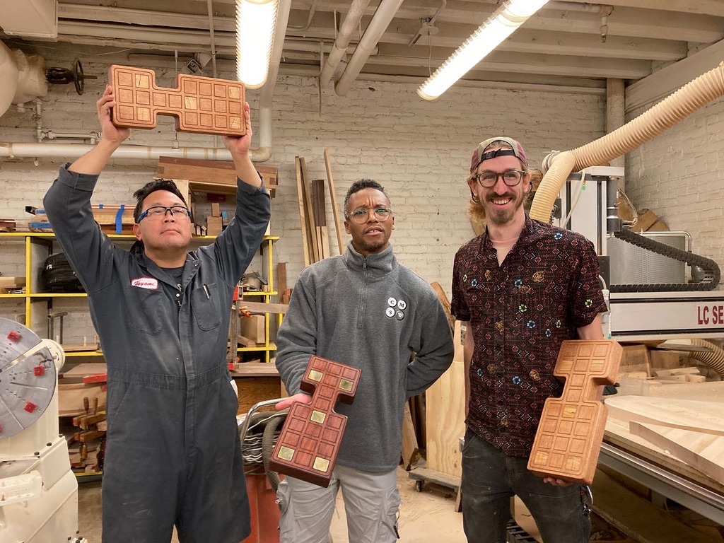 Hayami, Lupe and me with some of the complete boards. 