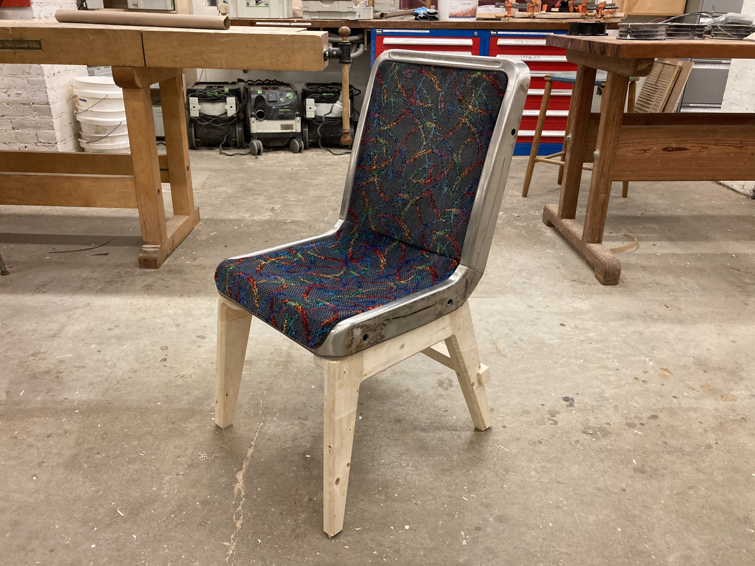 First prototype of the MBTA seat project.