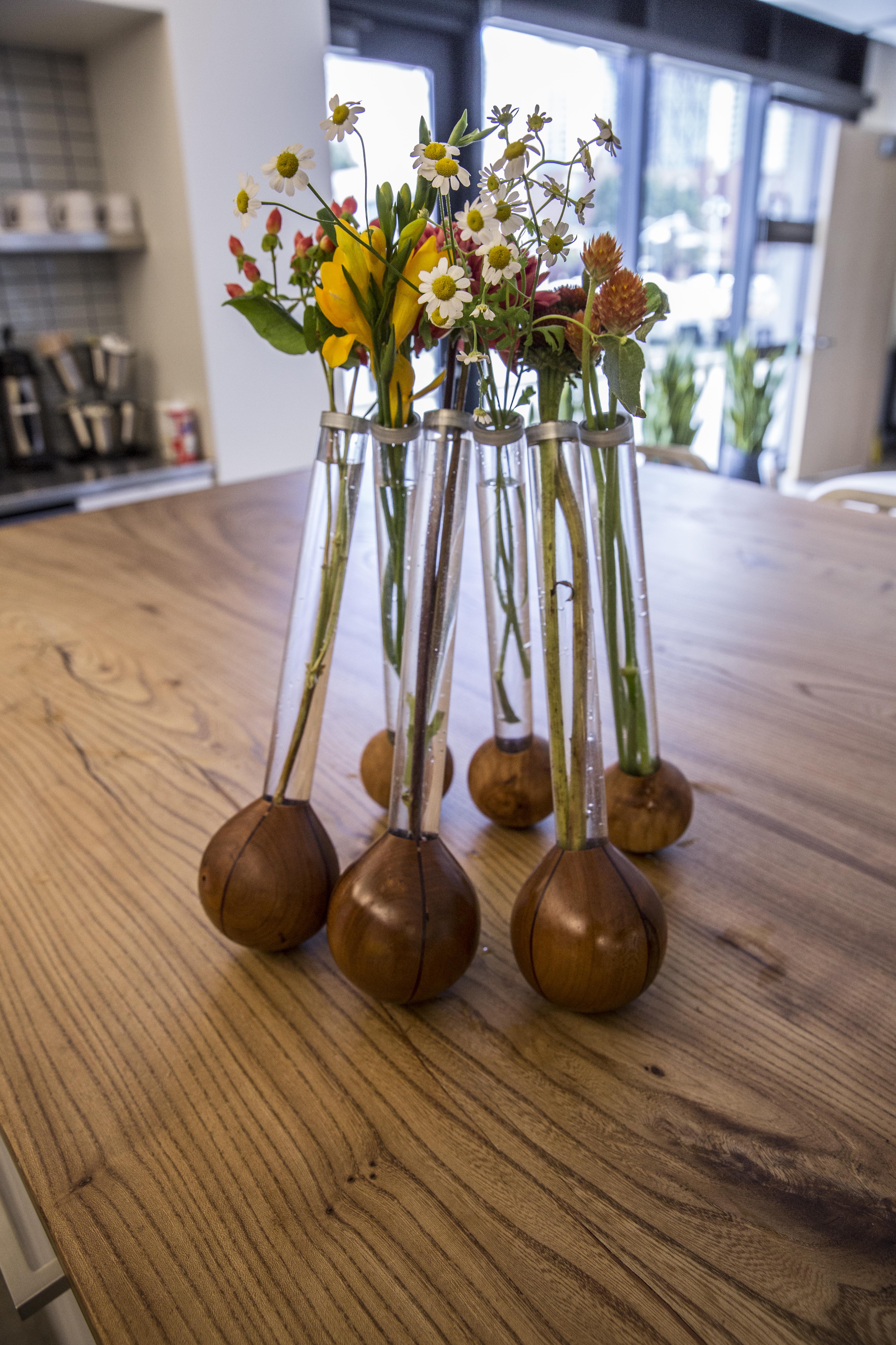 This set of vases is designed to tip over when let alone. Much like humans, they need the company of others to function.